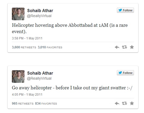 First Tweets of Bin Laden Raid